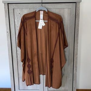 Vegan suede kimono.